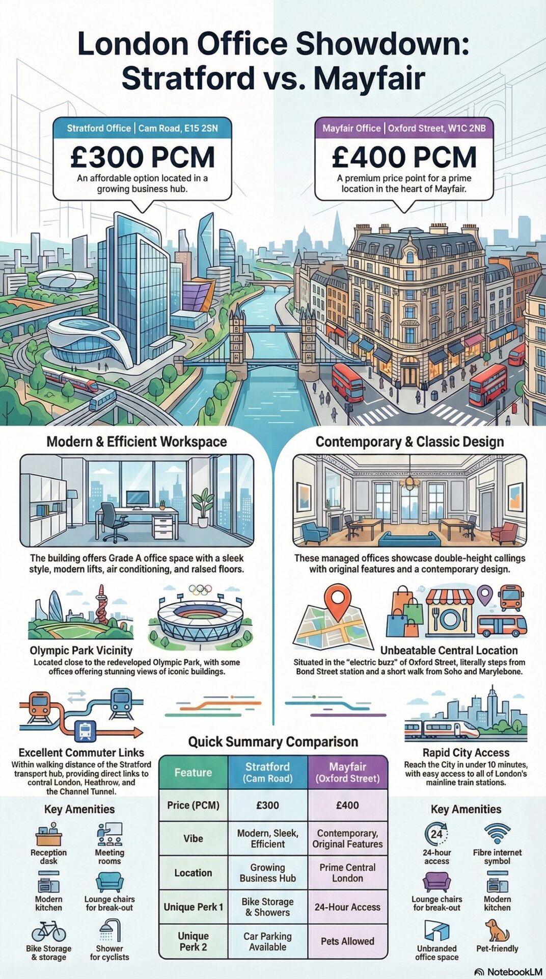 Stratford Office Space vs Mayfair Office Space