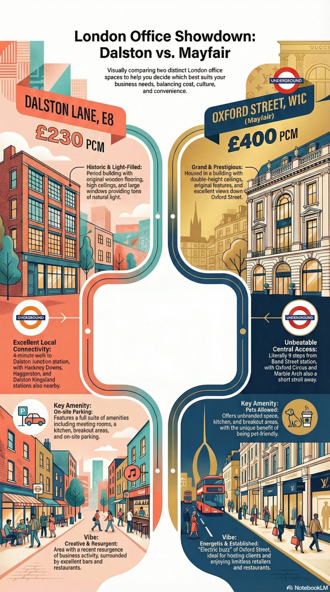 Dalston Office Space vs Mayfair Office Space