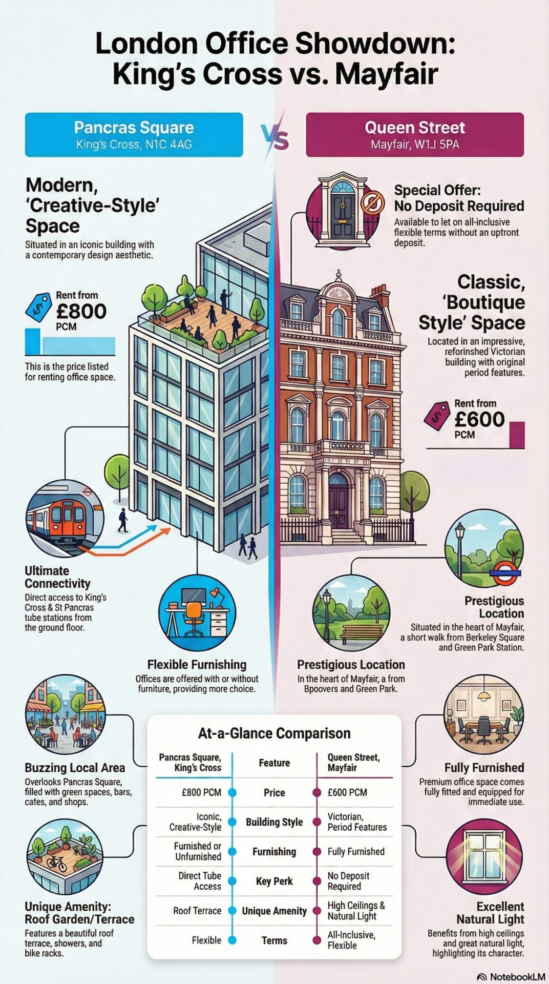 Kings Cross Office Space vs Mayfair Office Space