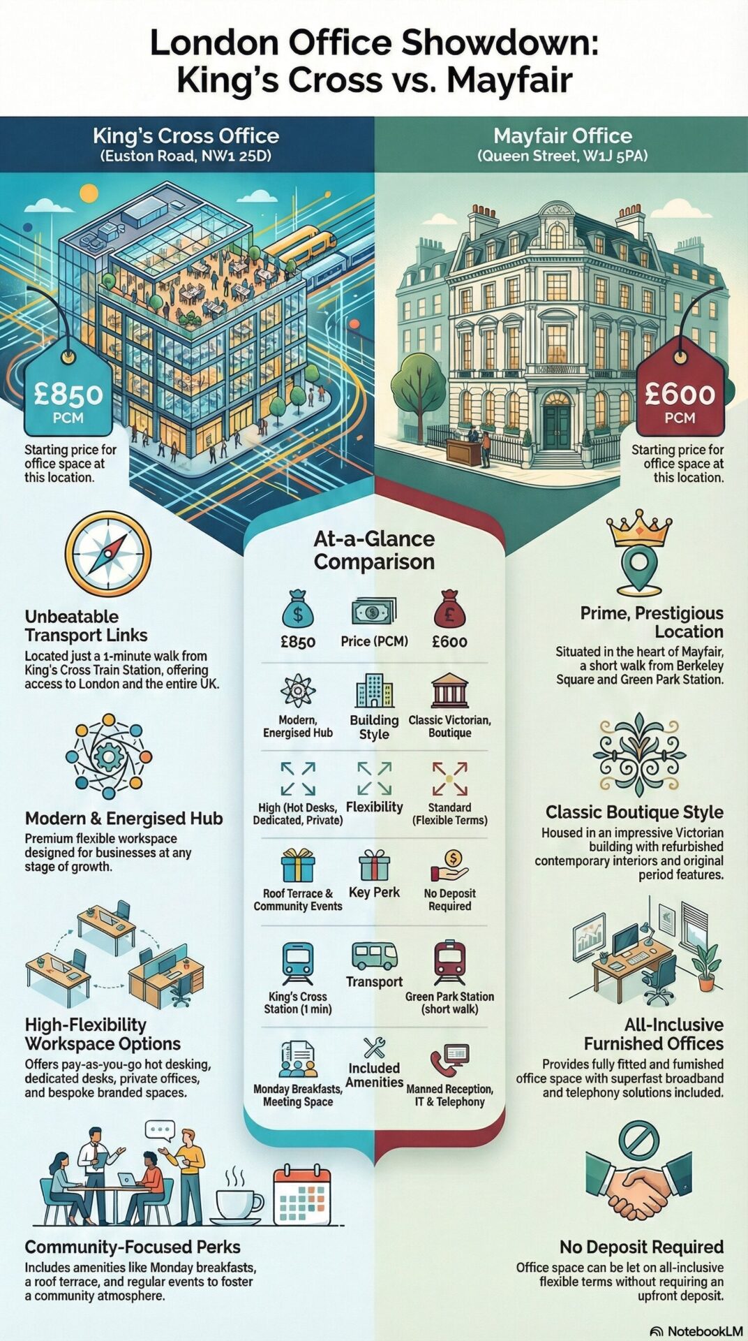 Kings Cross Office Space vs Mayfair Office Space
