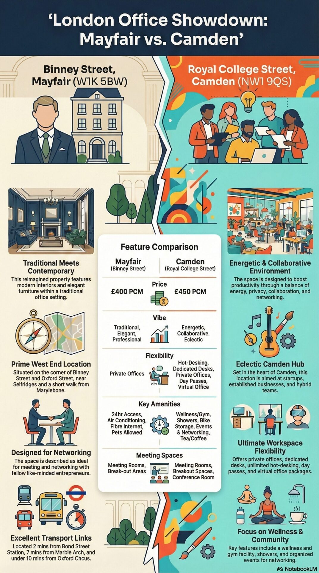 Kings Cross Office Space vs Mayfair Office Space
