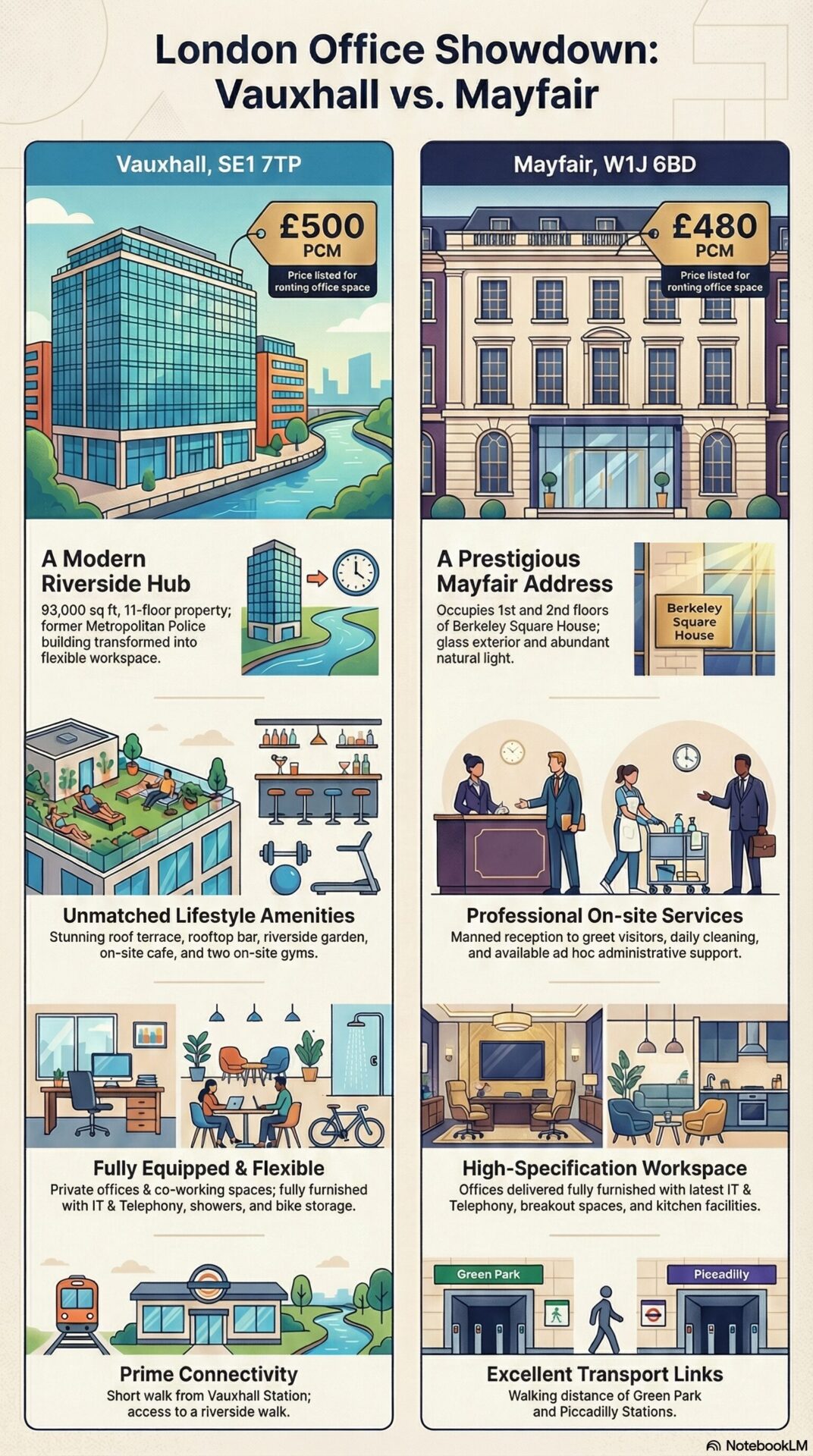 Vauxhall Office Space vs Mayfair Office Space