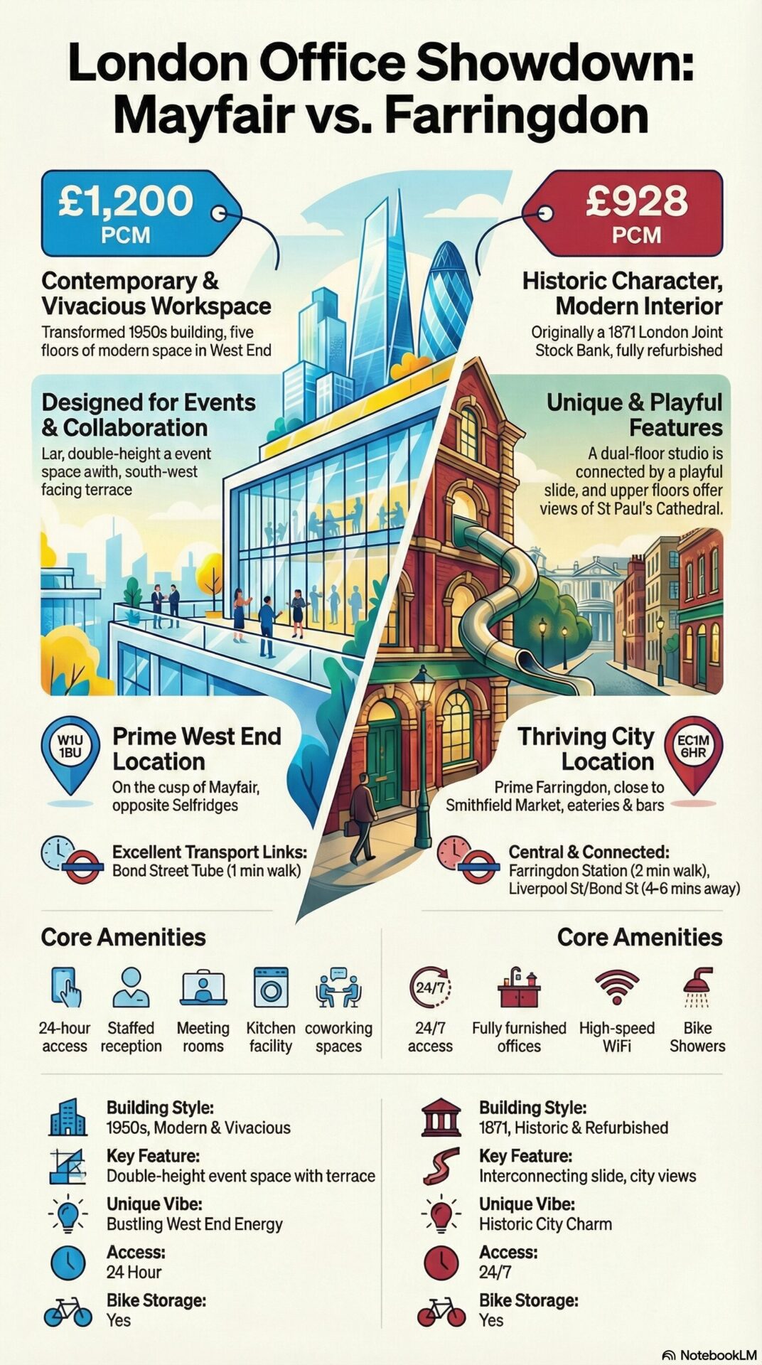 Farringdon Office Space vs Mayfair Office Space