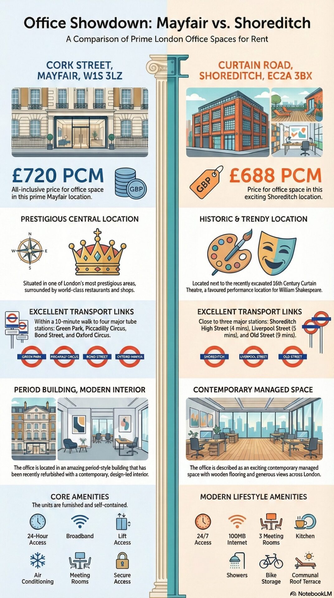 Shoreditch Office Space vs Mayfair Office Space