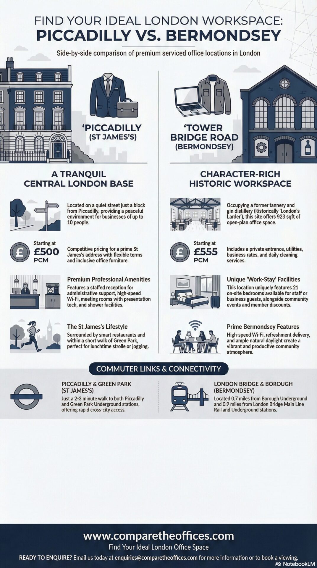 London Office Space Character Comparison 2026